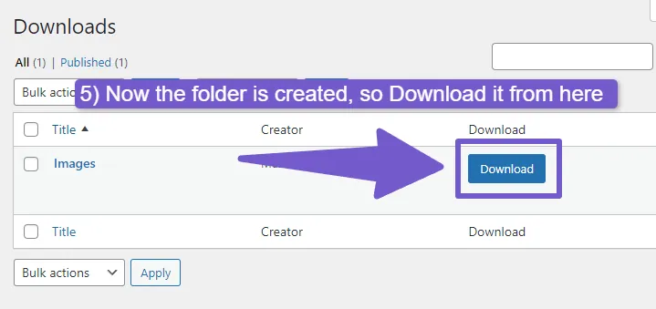 Folder is created now download the images