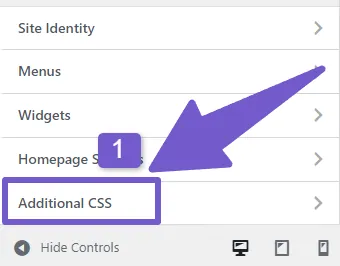 Head over to additional CSS tab in Customizer