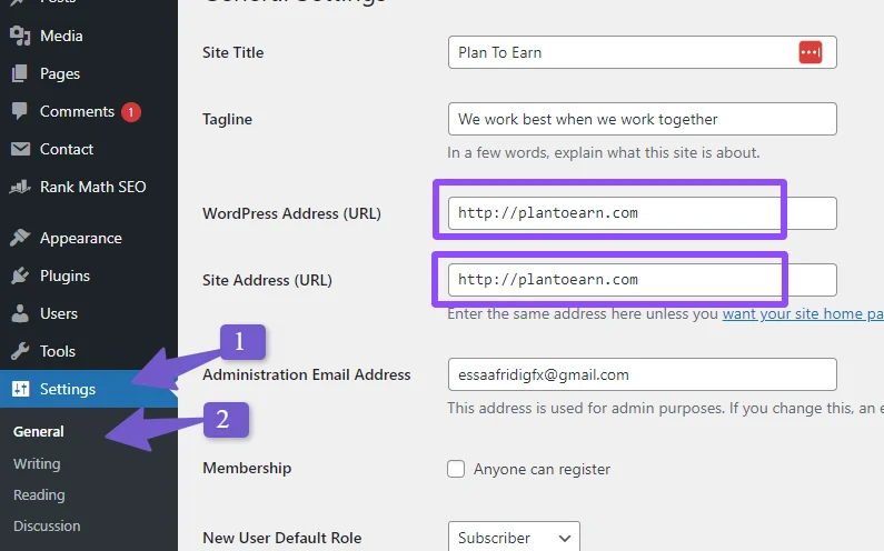 checking WordPress URL to Solve the Failed Resource Issue