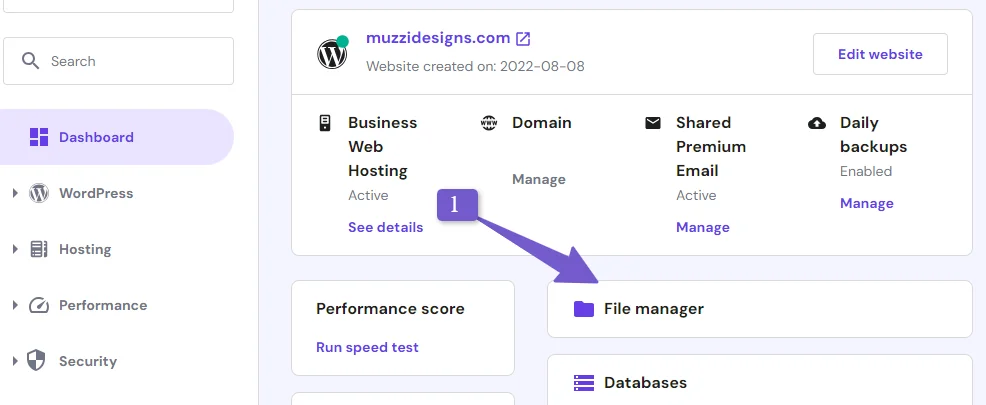 file manager in cPanel