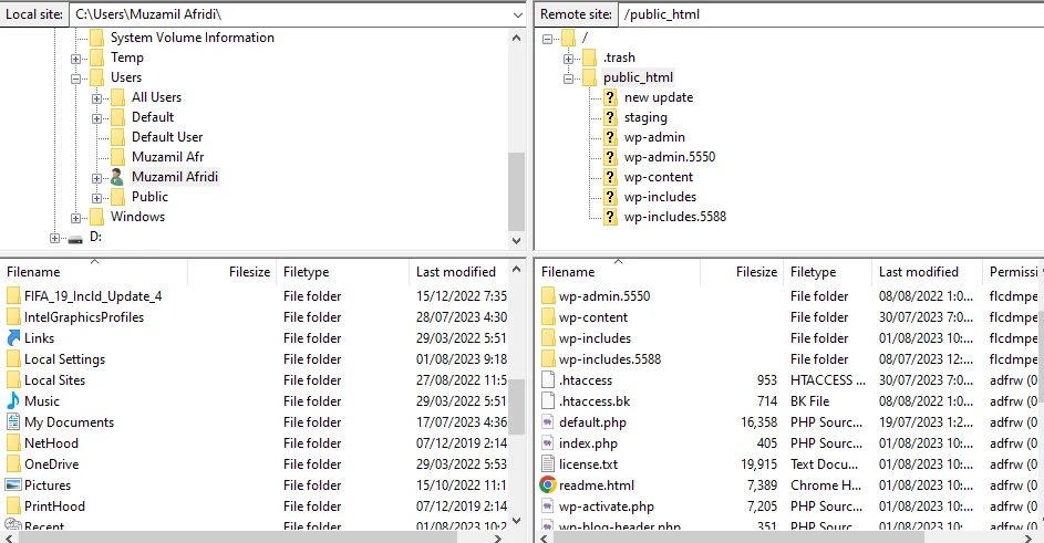 filezilla interface