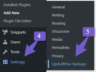  updraftplus settings