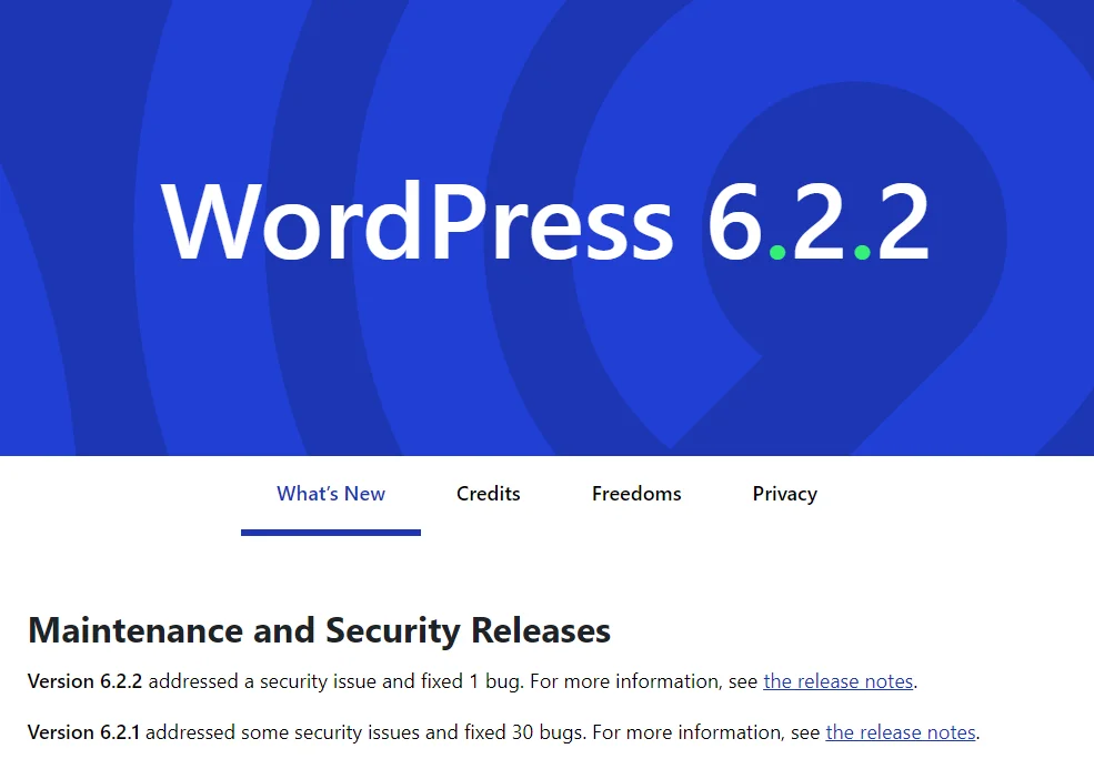 wordpress new features after update
