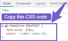 Copy this CSS code from inspect element