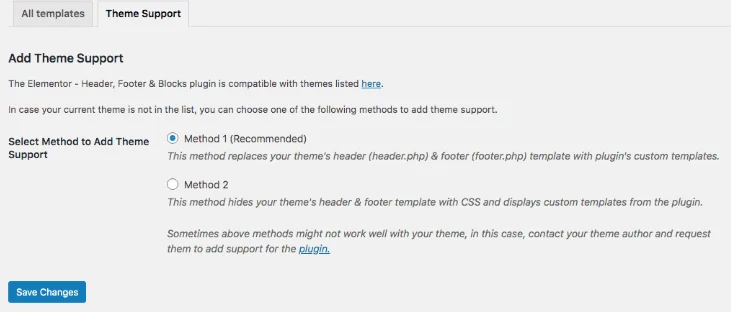 Elementor Header & Footer Builder Plugin compatibility