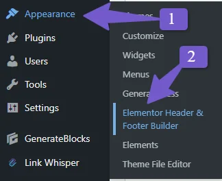 Elementor Header & Footer Builder Plugin settings