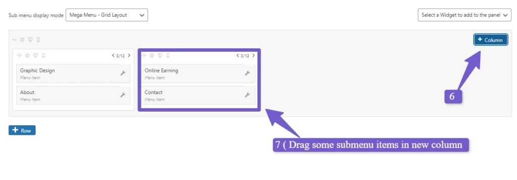 add column in mega menu