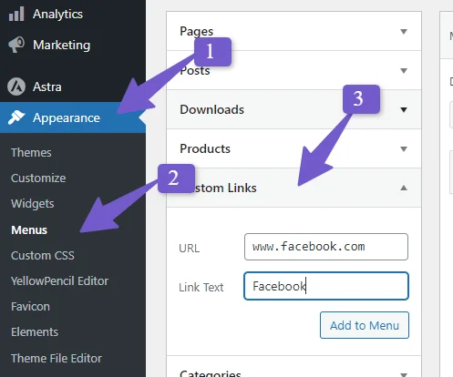 add custom link in menu in wordpress