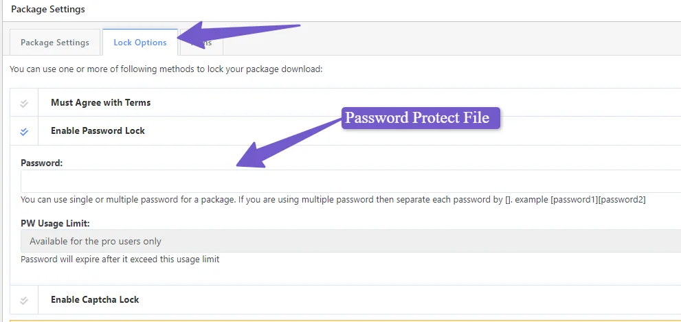 add password to file