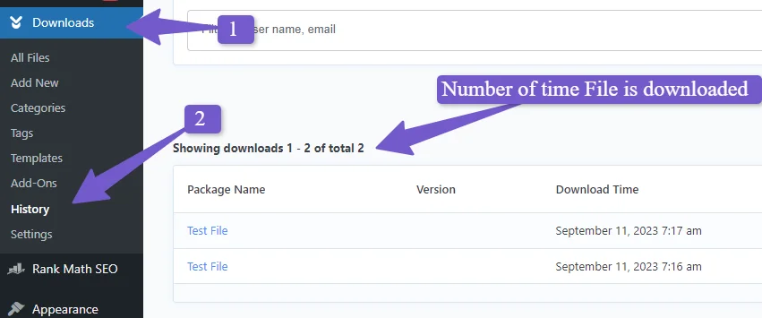 track how many time files is downloaded