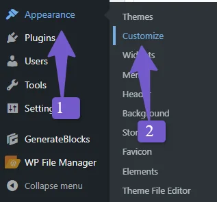 wordpress customizer for submenu settings