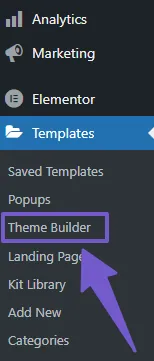 Go to templates, then click on Theme Builder