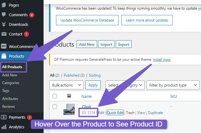 Seeing Product ID in Products tab of WooCommerce