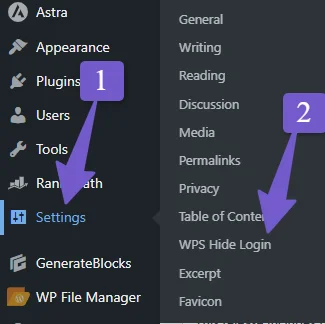 WPS Hide Login plugin settings page