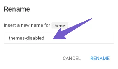 add disable to theme folder to disabled all the theme