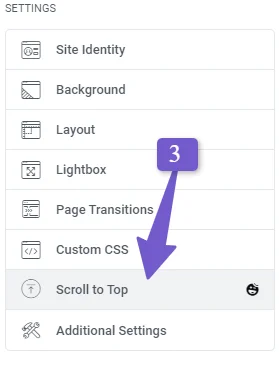 back to top settings in elementor global settings