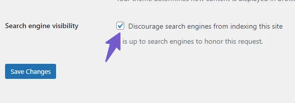 discourage search engine to index site option