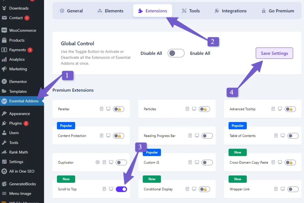  essential addon plugin settings for scroll to top