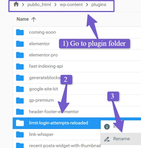 open your plugins folder in wp-content