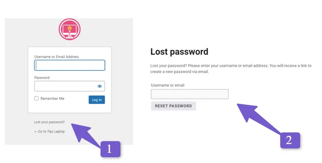 wordpress built in password recovery tool