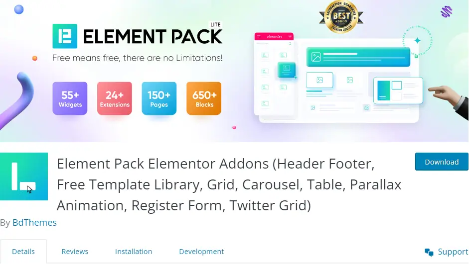 Element Pack Elementor Addons plugin