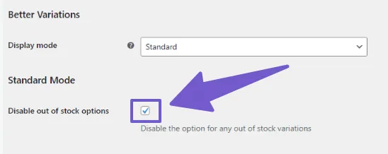 checkmark the disable out of stock option