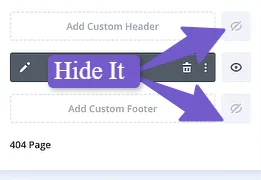 hide the header and footer in divi builder