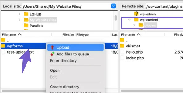 upload the plugin in your wordpress files using the FTP