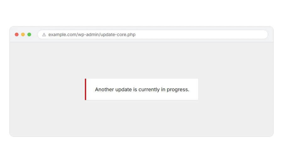 What Another Update Is Currently in Progress: How to Fix It looks like in the browser