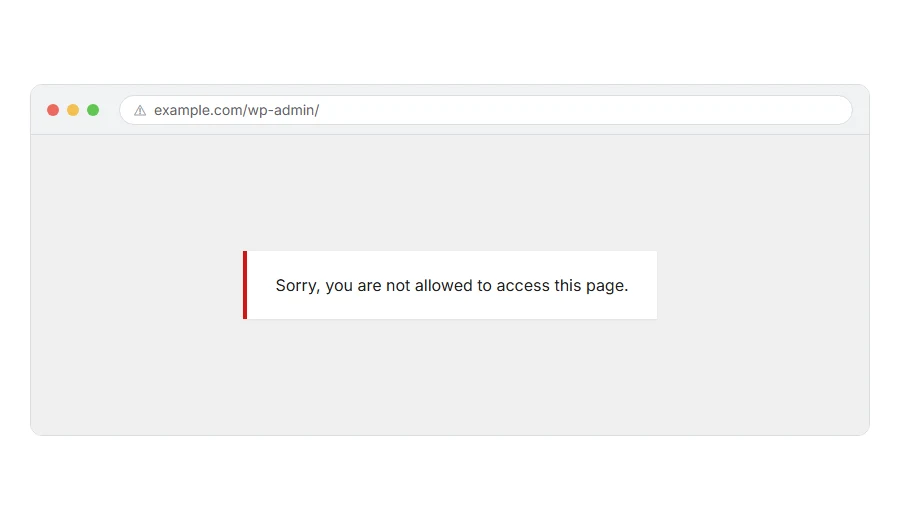 What Sorry, You Are Not Allowed to Access This Page: Fixed looks like in the browser