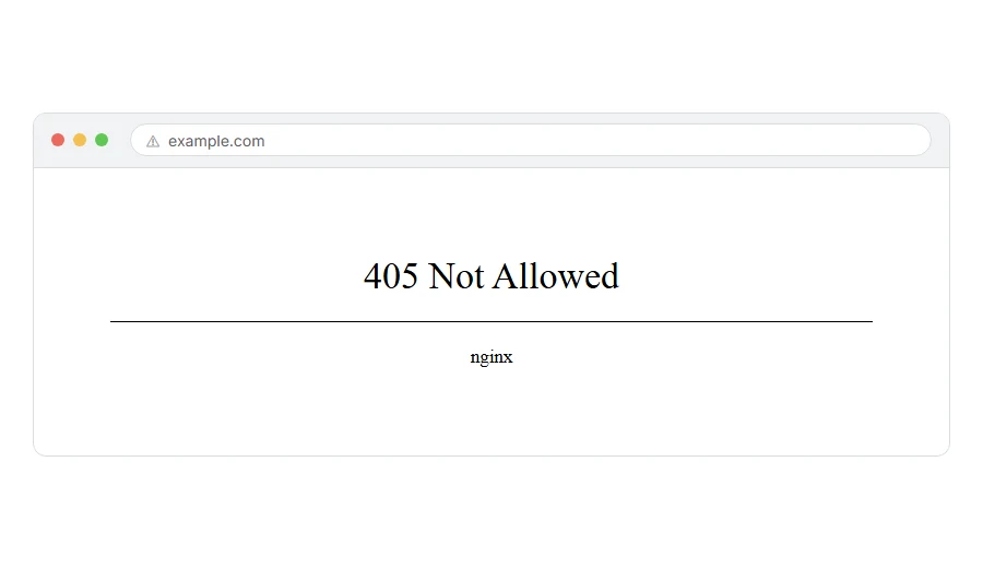 What 405 Method Not Allowed: What It Means and How to Fix looks like in the browser