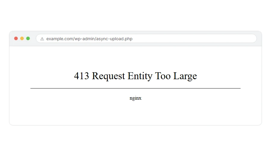 What 413 Request Entity Too Large: How to Fix It looks like in the browser