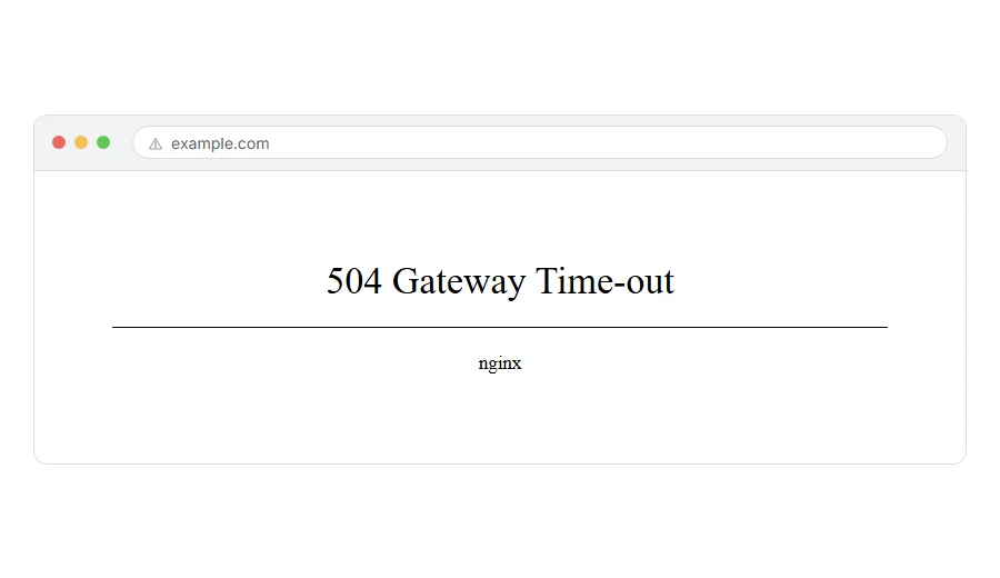 What 504 Gateway Timeout: What It Means and How to Fix It looks like in the browser