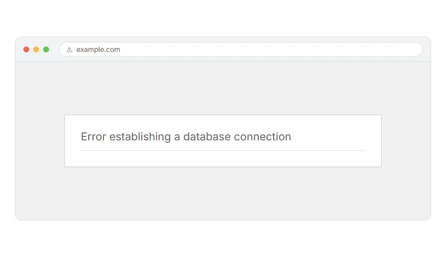 What Error Establishing a Database Connection: 6 Fixes looks like in the browser